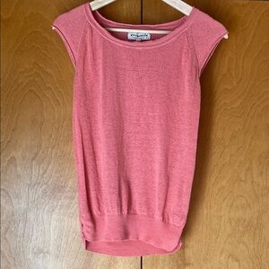 Coral Pink Hemp + Silk Sleeveless Knit Top